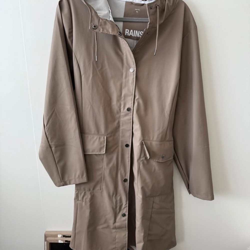 Rains Women's Beige Hooded Trench Coat